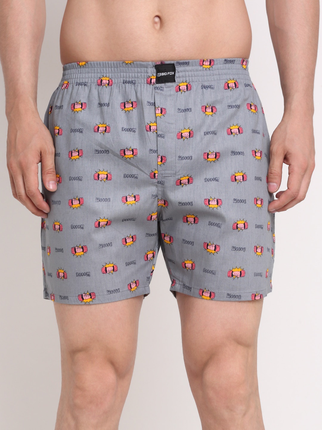 

Big Fox Men Grey Printed Boxers