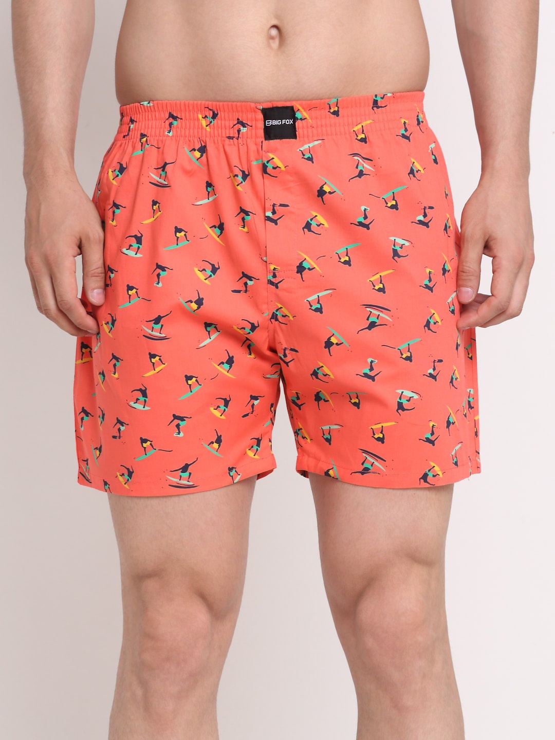 

Big Fox Men Peach-Colored Printed Boxers