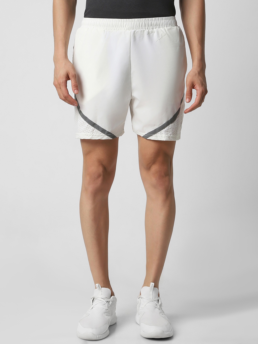 

Van Heusen Men Off-White Solid Sports Shorts