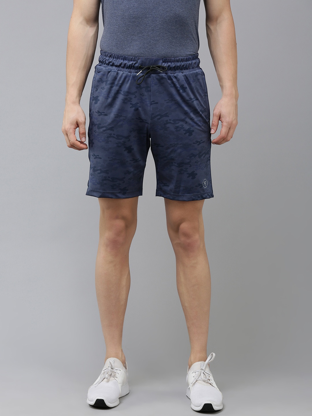

Van Heusen Flex Men Printed Low-Rise Training or Gym Sports Shorts, Blue