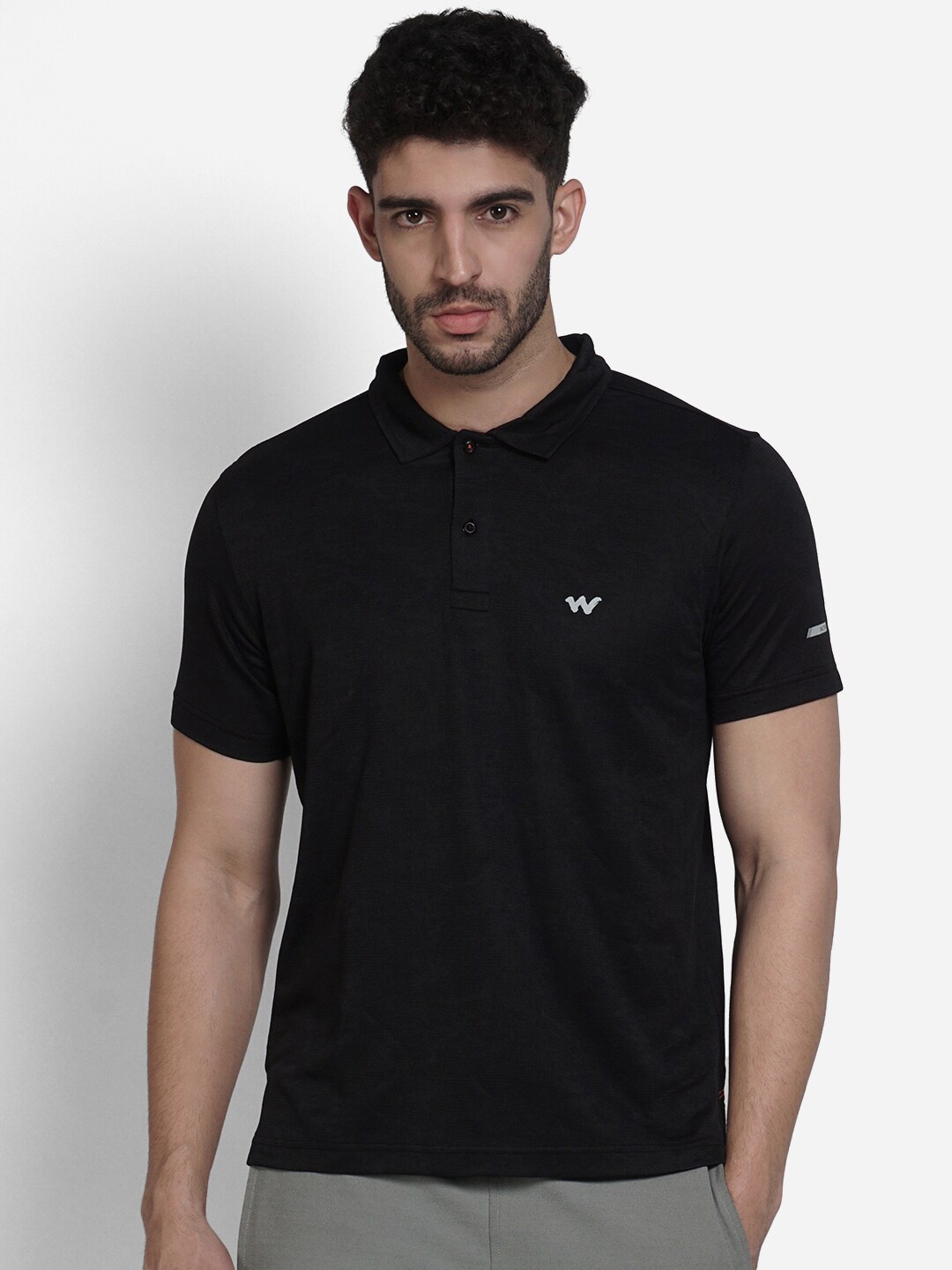 

Wildcraft Men's Black Polo Collar T-shirt
