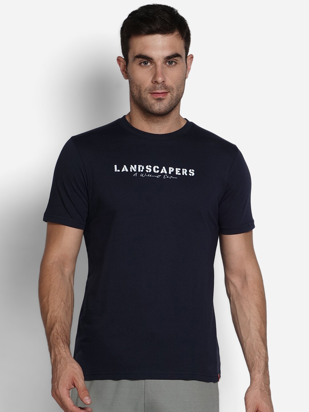 

Wildcraft Men Navy Blue Typography T-shirt