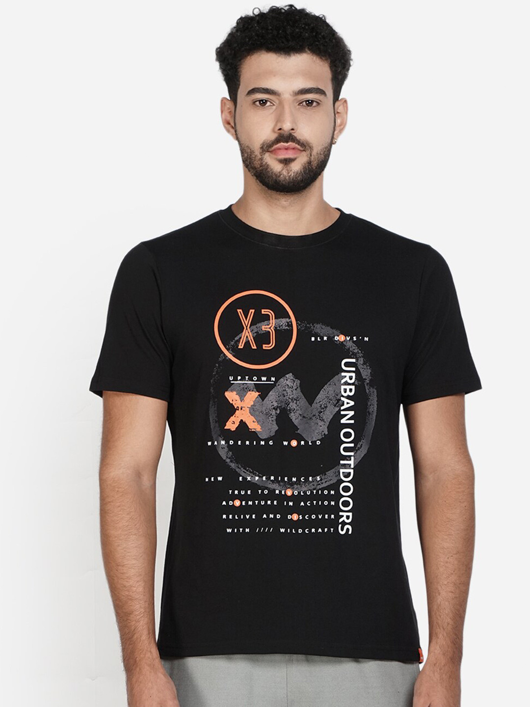 

Wildcraft Men Black Typography Printed T-shirt