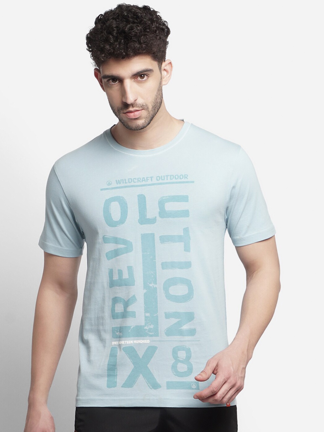 

Wildcraft Men Blue Typography Printed T-shirt
