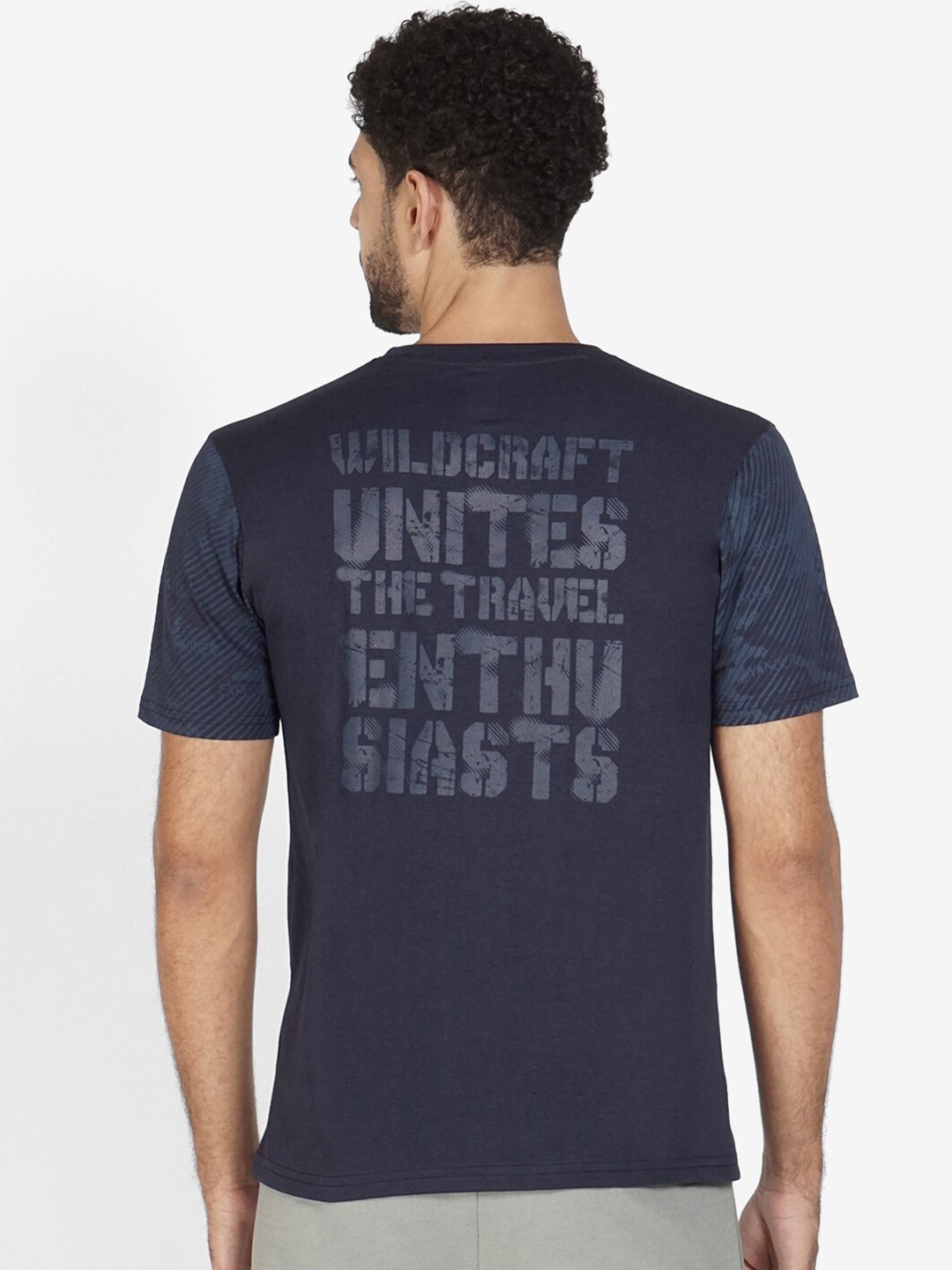 

Wildcraft Men Navy Blue Printed T-shirt