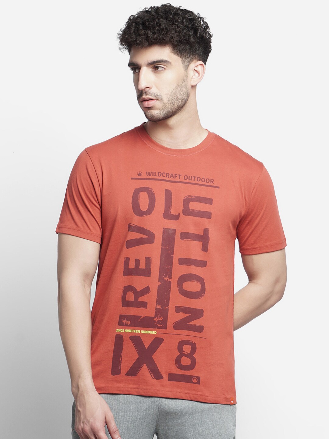 

Wildcraft Men Orange Typography Printed T-shirt