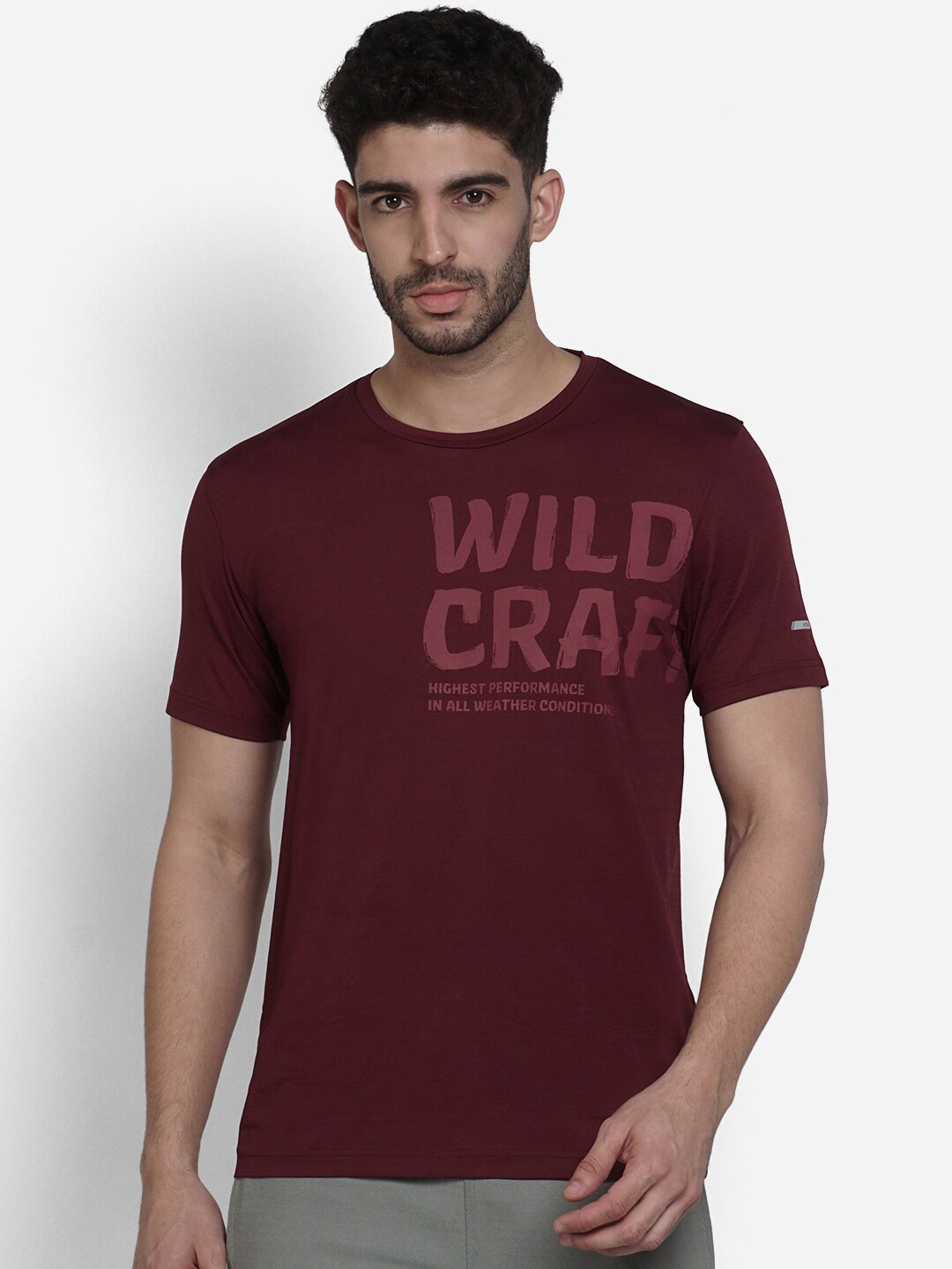 

Wildcraft Men Maroon Typography Printed Applique T-shirt