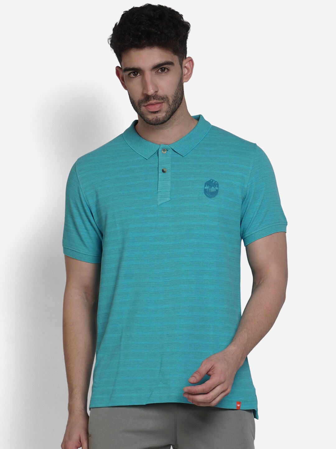 

Wildcraft Men Blue Cotton Polo Collar T-shirt