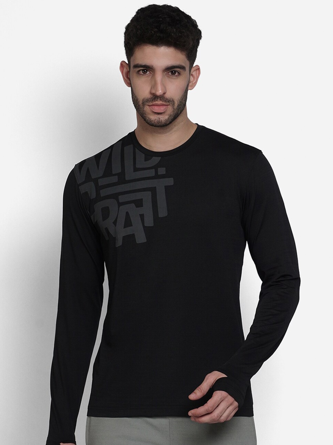 

Wildcraft Men Black Typography T-shirt