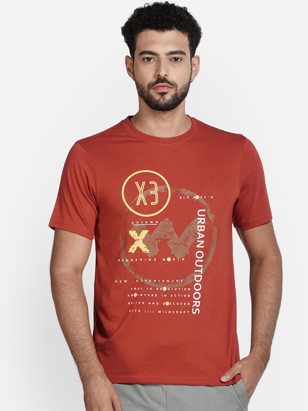 

Wildcraft Men Red Typography Printed T-shirt