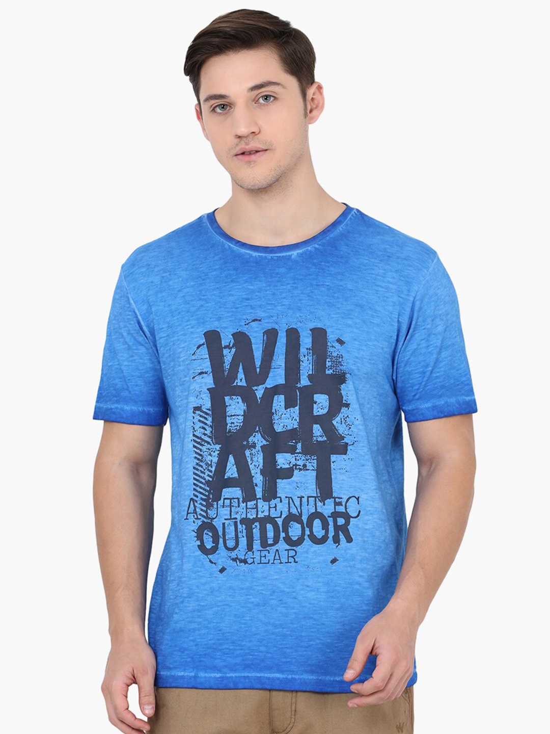 

Wildcraft Men Blue Printed T-shirt