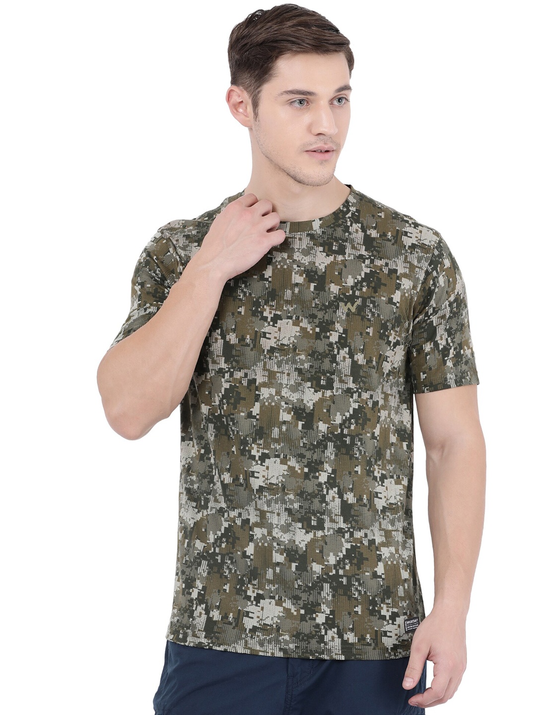 

Wildcraft Men Olive Green Printed T-shirt