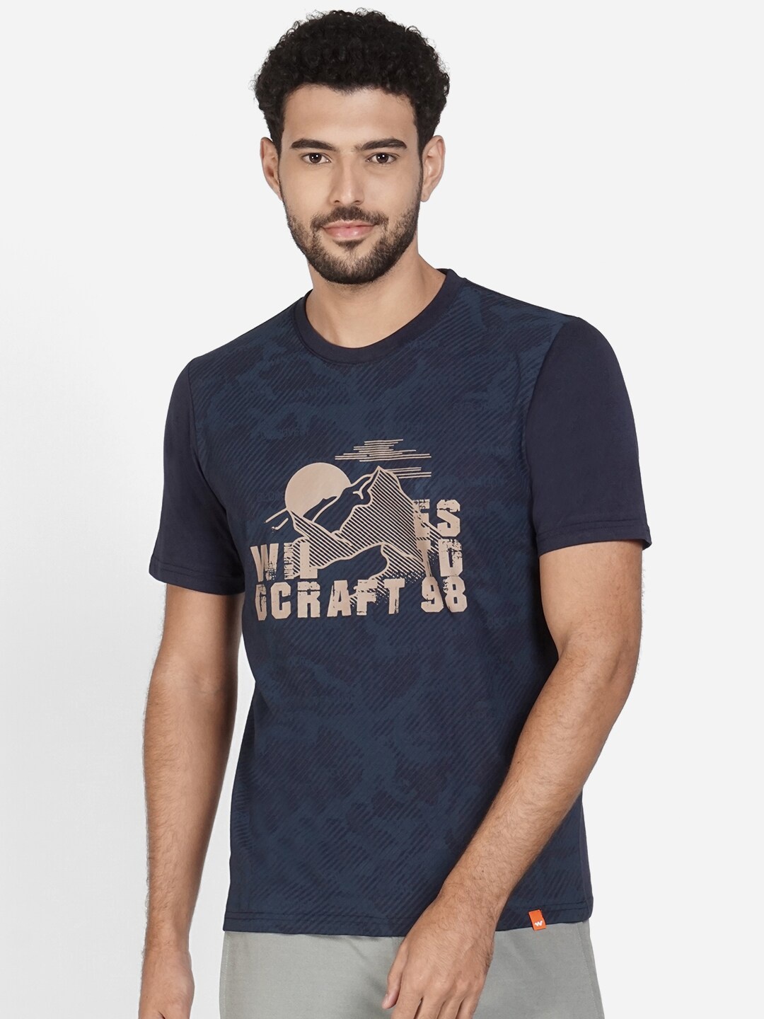 

Wildcraft Men Navy Blue Printed T-shirt