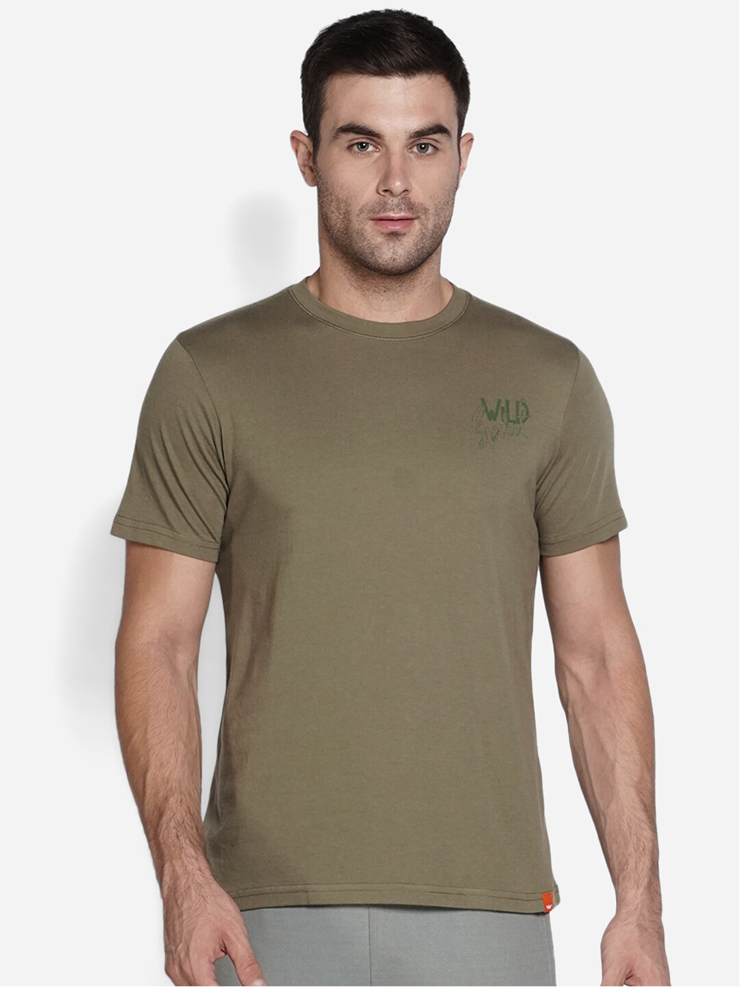 

Wildcraft Men Olive Green T-shirt