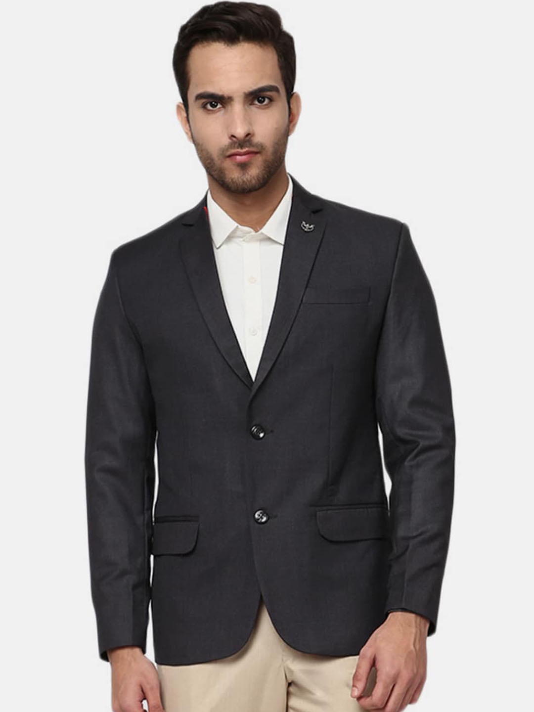 

V-Mart Men Black Solid Single Breasted Formal Blazers