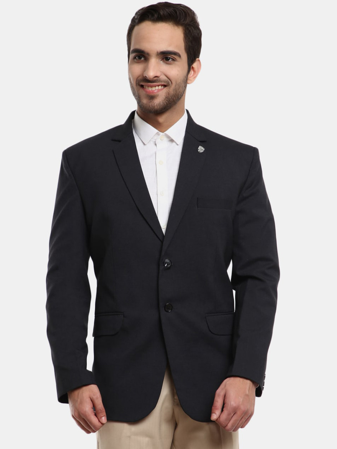 

V-Mart Men Black Regular Fit Solid Formal Blazer