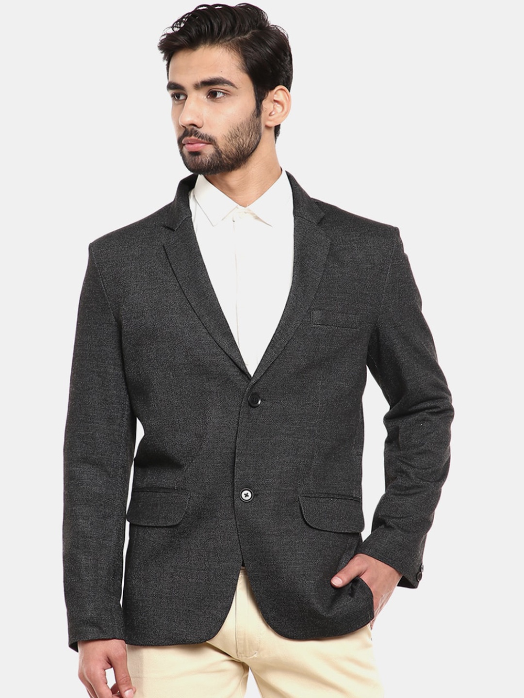 

V-Mart Men Black Solid Single-Breasted Casual Blazers