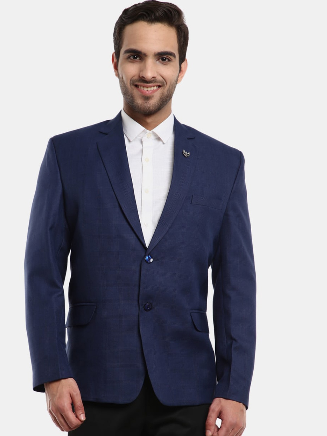 

V-Mart Men Blue Solid Single Breasted Blazers