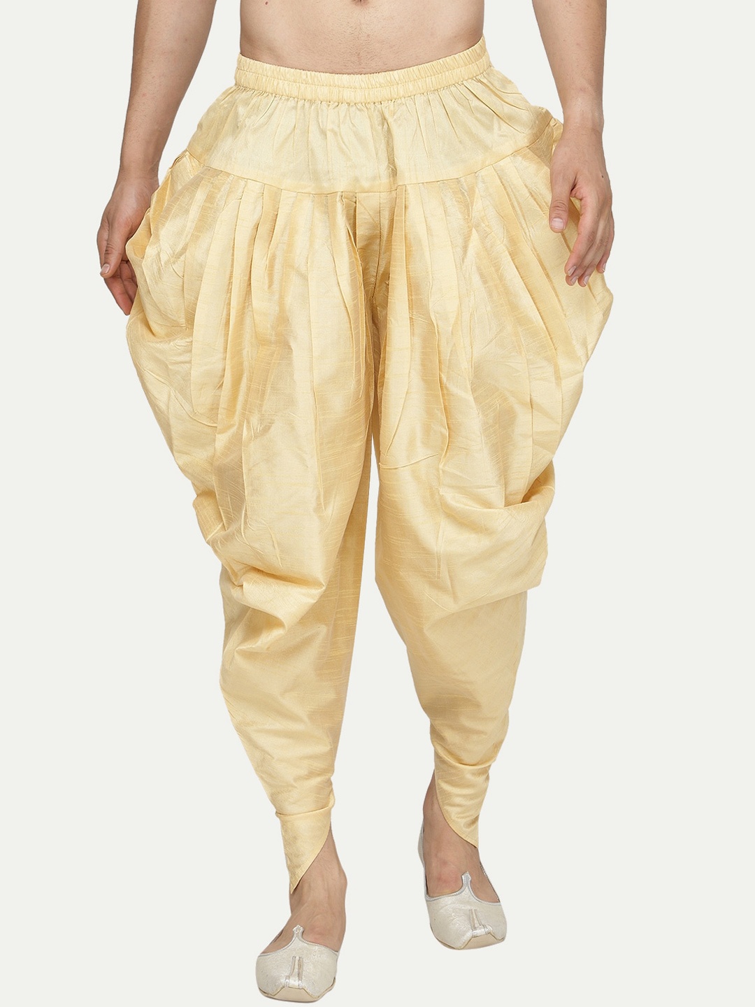 

Kaifoo Men Gold-Toned Solid Dhotis