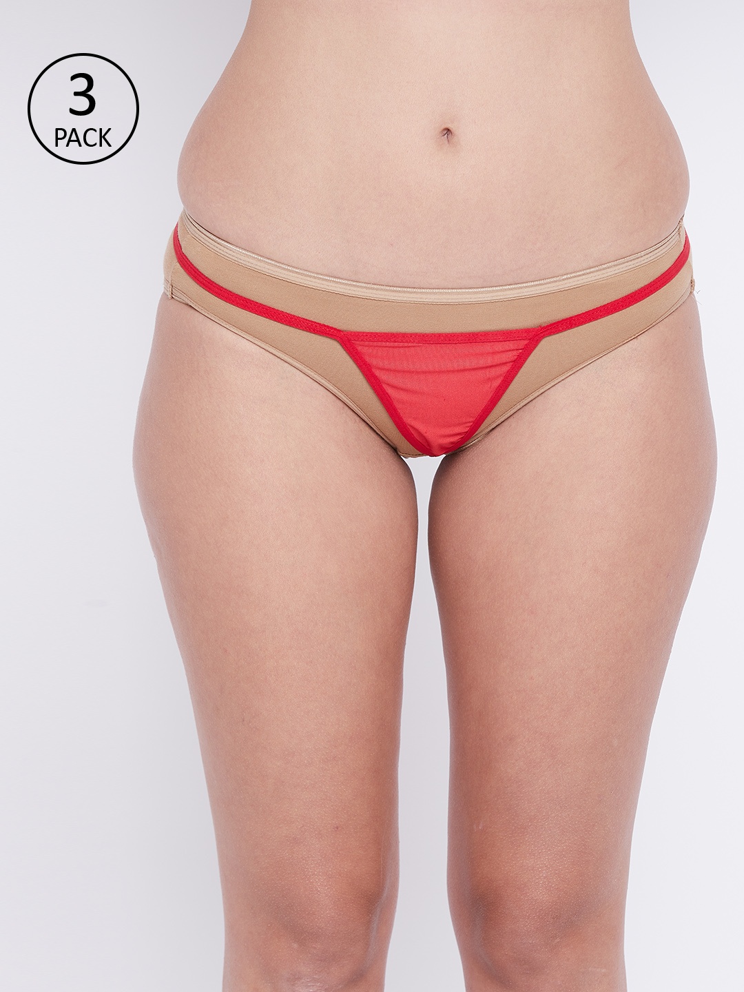 

SECRESTS BY ZEROKAATA Women Pack Of 3 Assorted Solid Thong Briefs