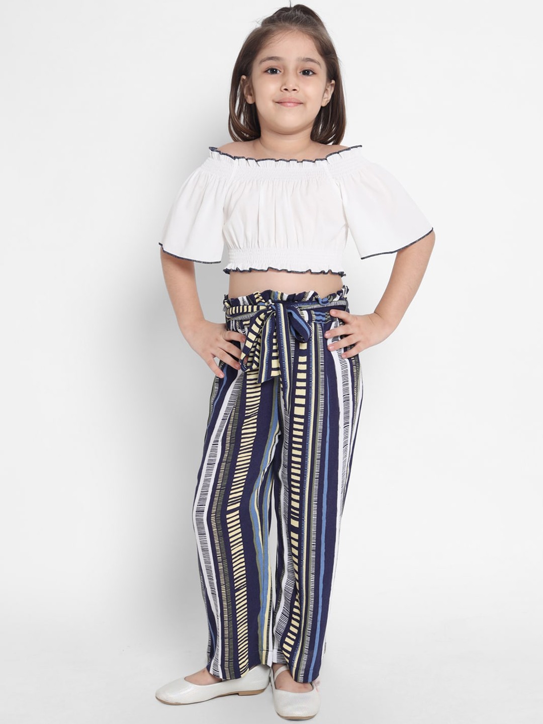 

Nauti Nati Girls White & Black Top with Palazzos