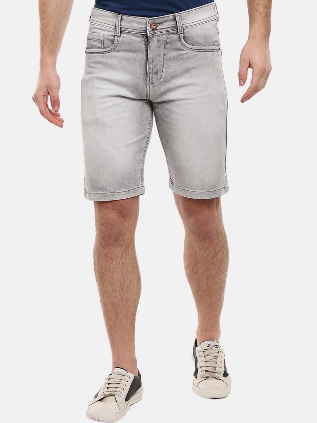

V-Mart Men Grey Washed Denim Outdoor Denim Shorts