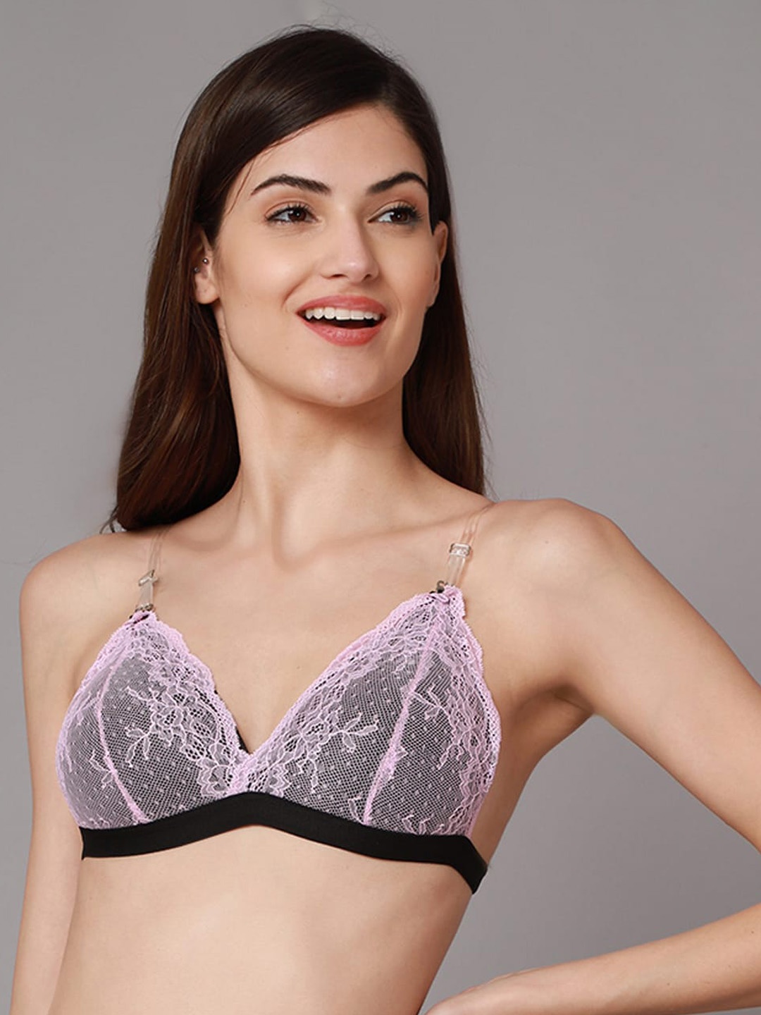 

PrettyCat Pink & Grey Lightly Padded Brallete PC-BR-6058-LPNK-30B-LightPink