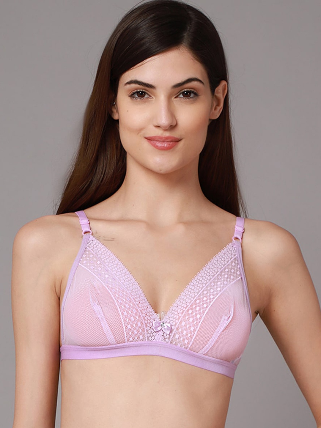 

PrettyCat Women Pink Seethrough Bra