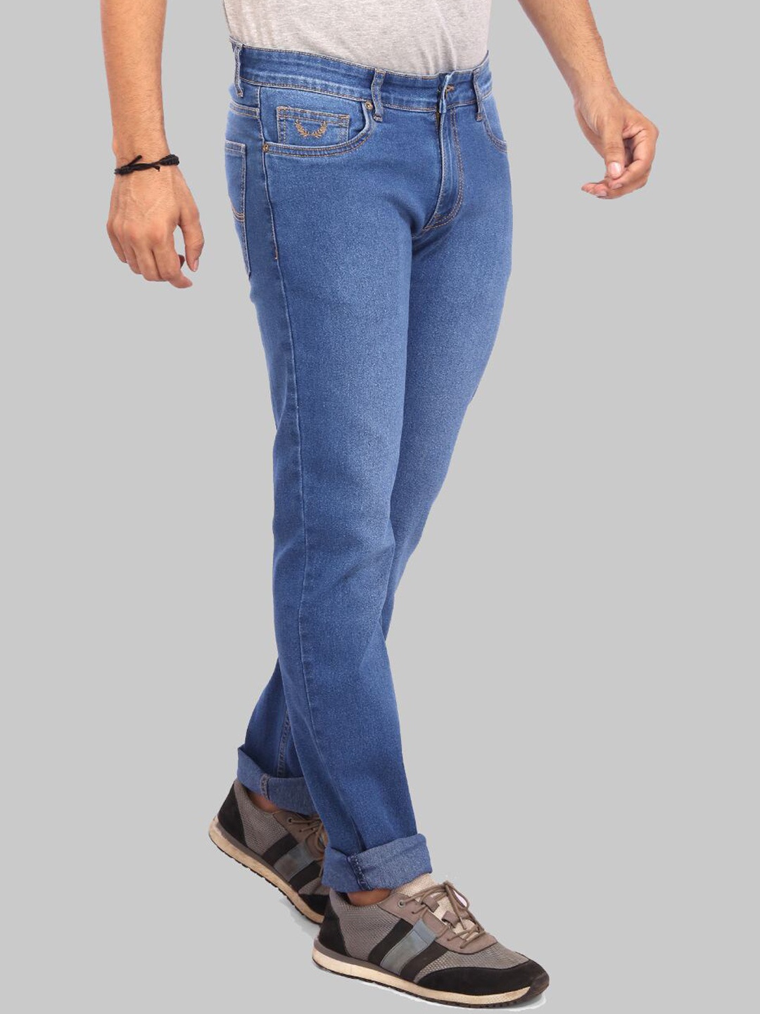 

ROCKING SWAMY Men Blue Slim Fit Heavy Fade Stretchable Jeans