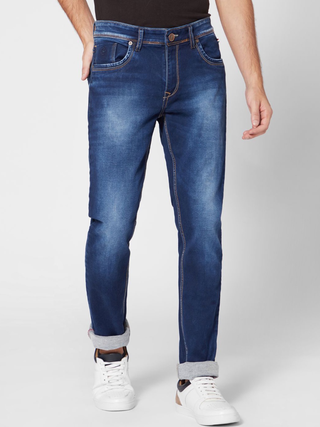 

ROCKING SWAMY Men Blue Slim Fit Heavy Fade Stretchable Jeans