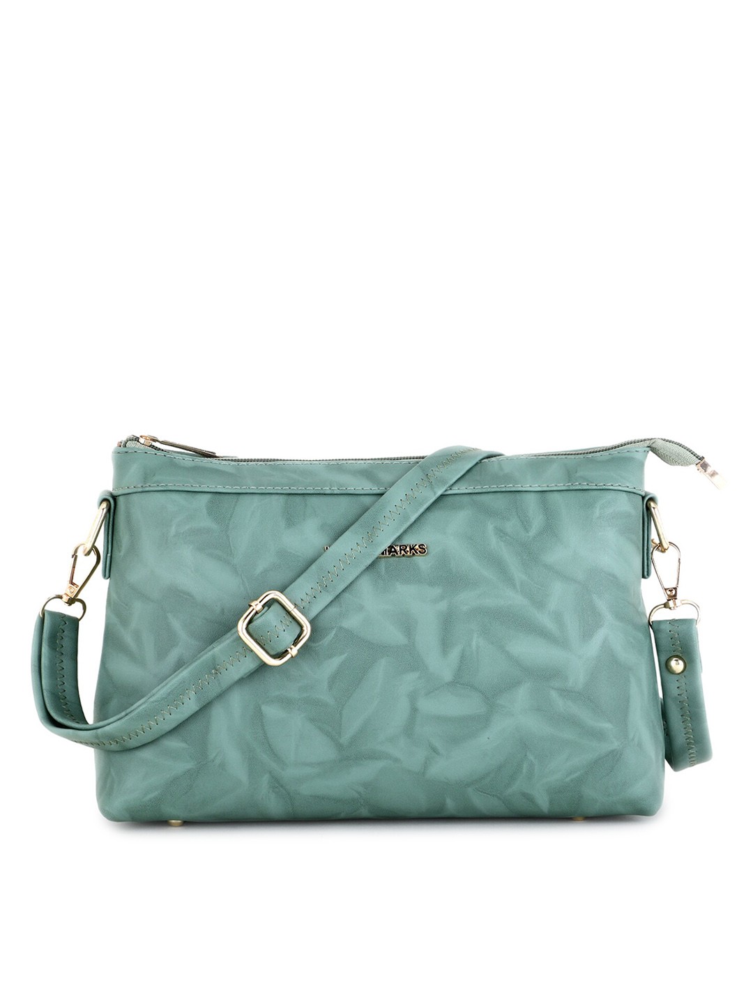

WOMEN MARKS Green PU Oversized Structured Sling Bag With Fringed