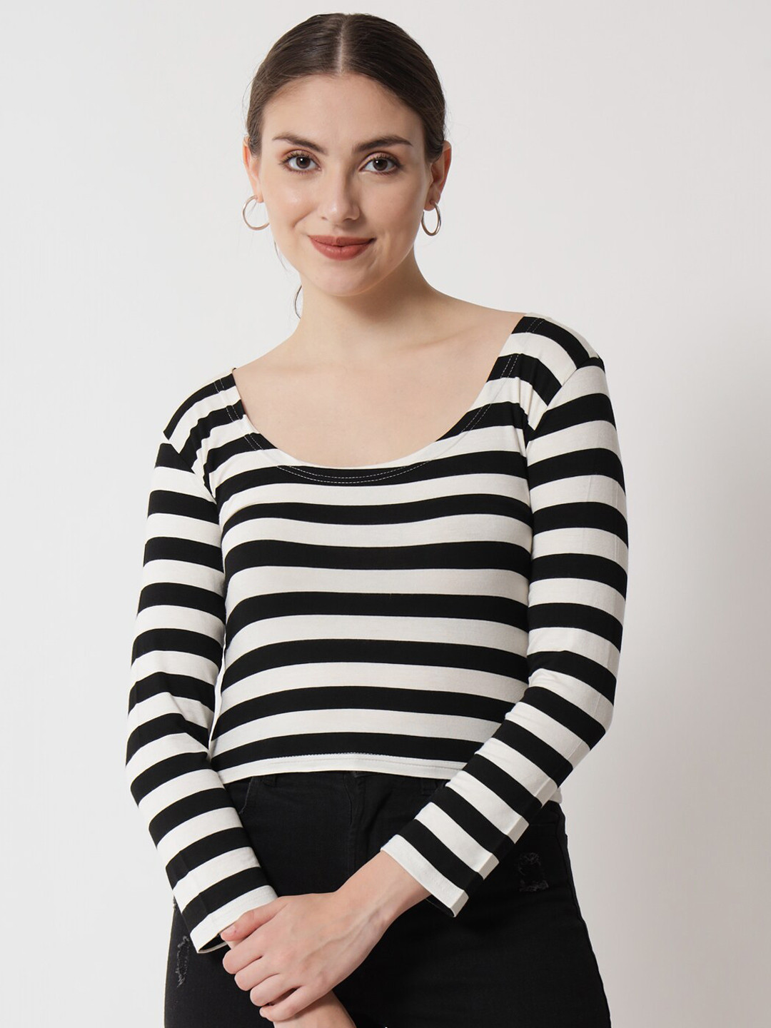 

Trend Arrest Multicoloured Striped Styled Back Top, Multi