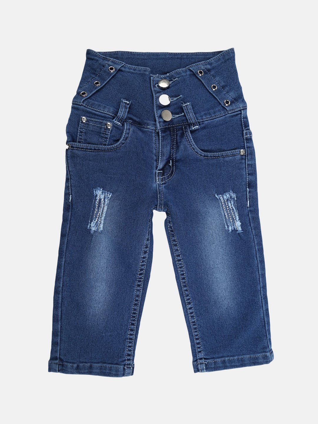 

V-Mart Girls Blue Washed Denim Outdoor Denim Shorts