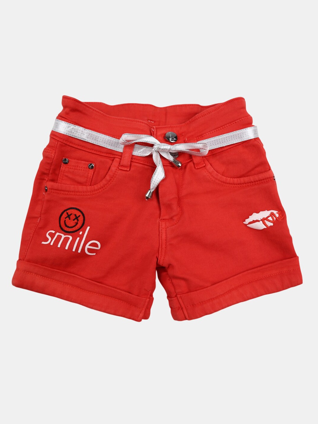 

V-Mart Girls Red Printed Denim Outdoor Shorts