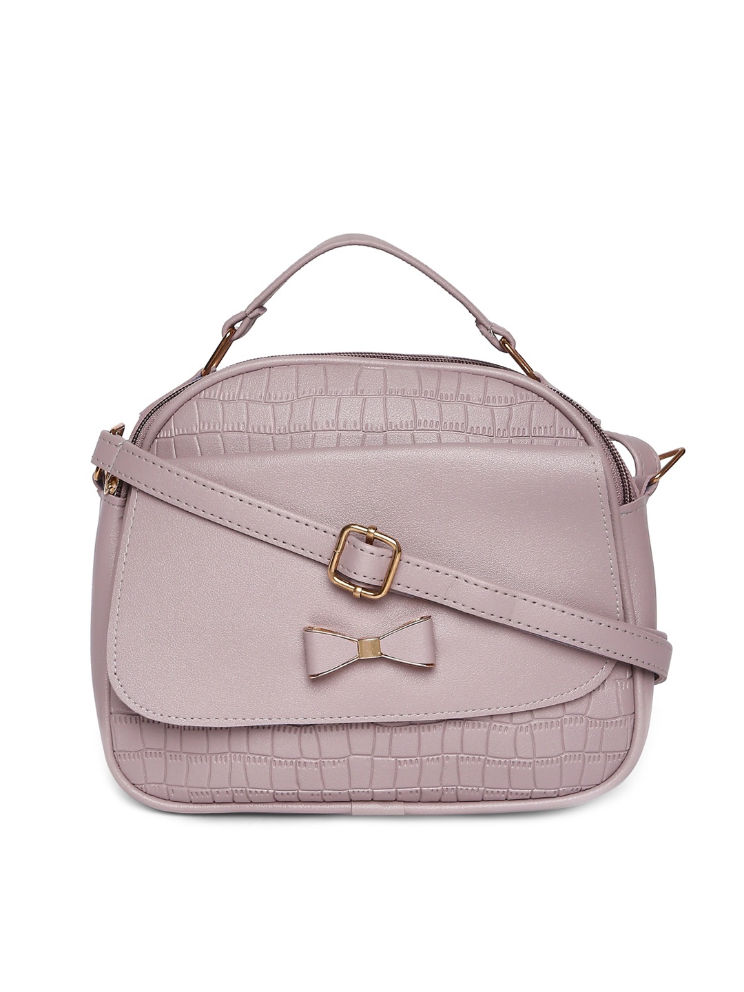 

SATCHEL Purple PU Bucket Sling Bag with Cut Work