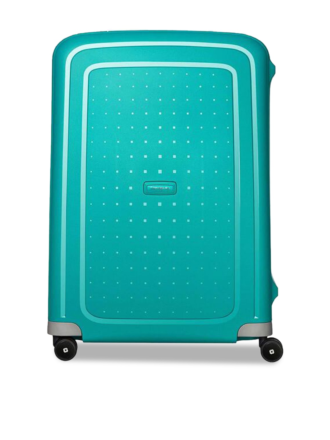 

Samsonite Teal Blue Solid Textured Hard Sided Large Trolley Suitcase