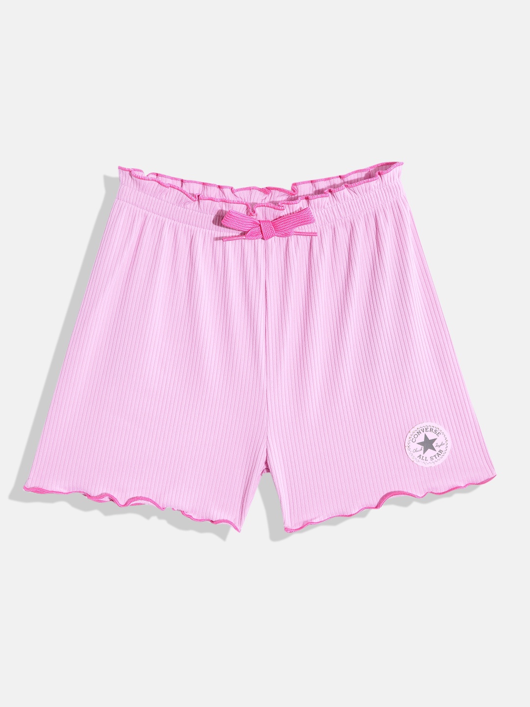 

Converse Girls Pink Solid High-Rise Shorts