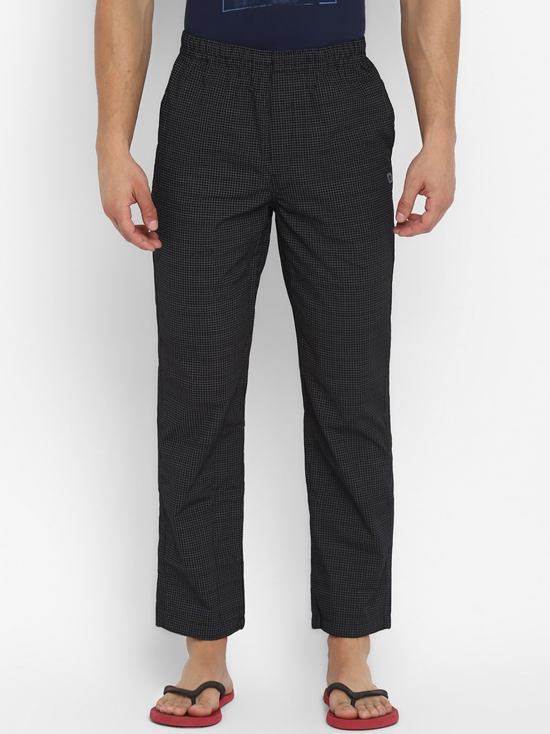 

Turtle Men Black Checked Cotton Lounge Pants
