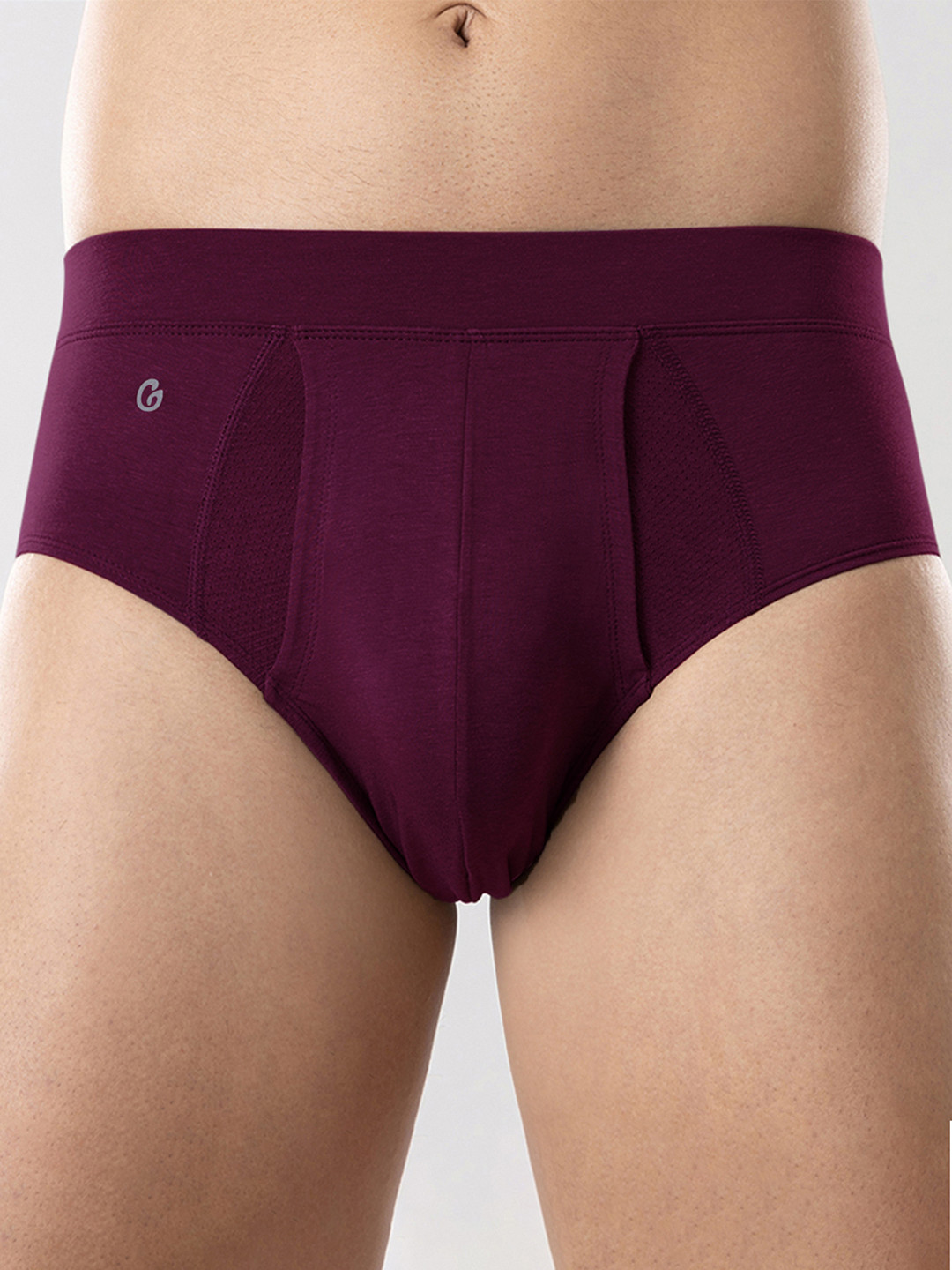 

Gloot Men Anti-Odour Butter Blend Cotton Briefs with Breathable Cool Mesh Zones, Purple