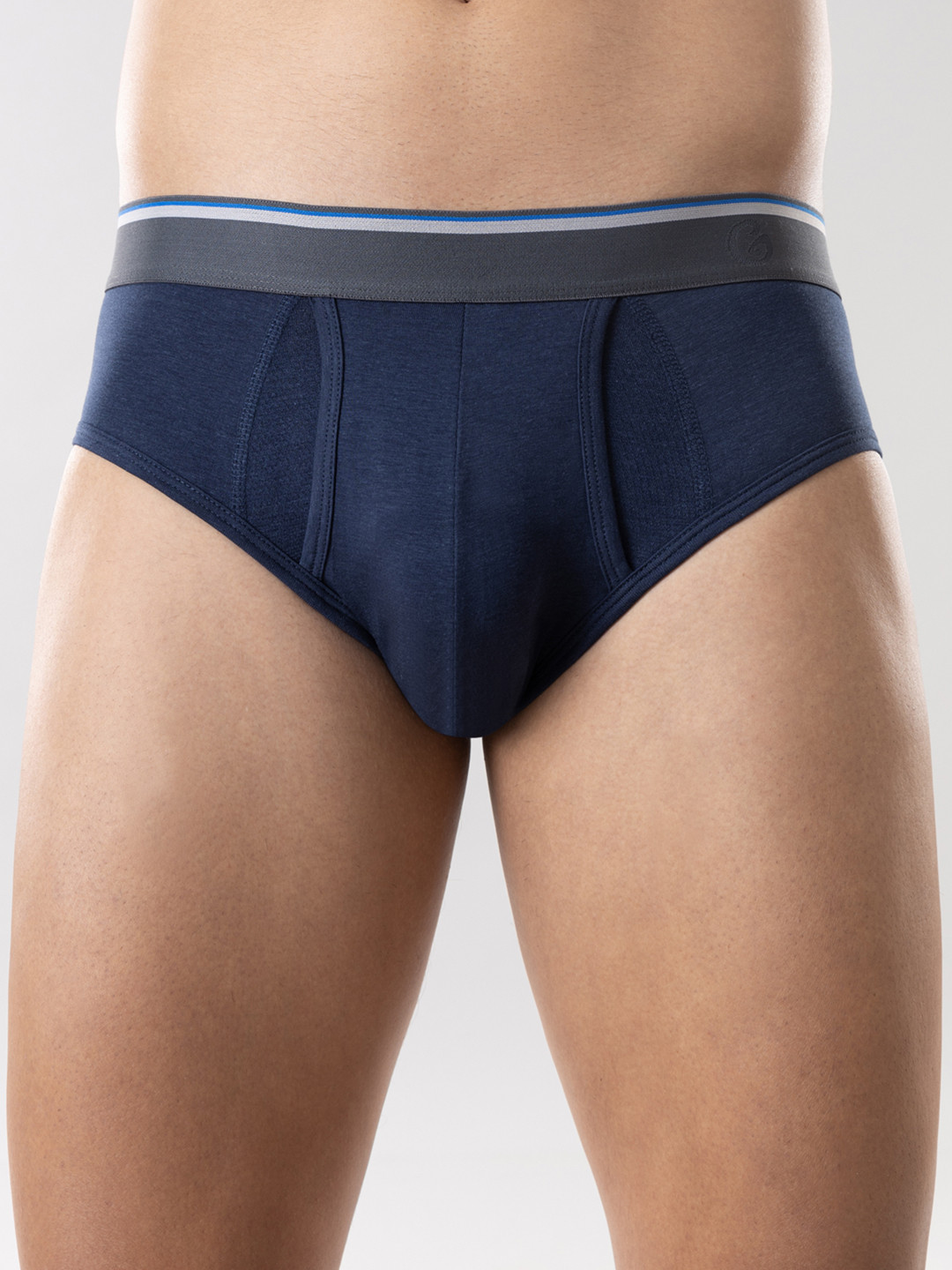 

Gloot Men Anti-Odour Butter Blend Cotton Briefs with Breathable Cool Mesh Zones, Navy blue