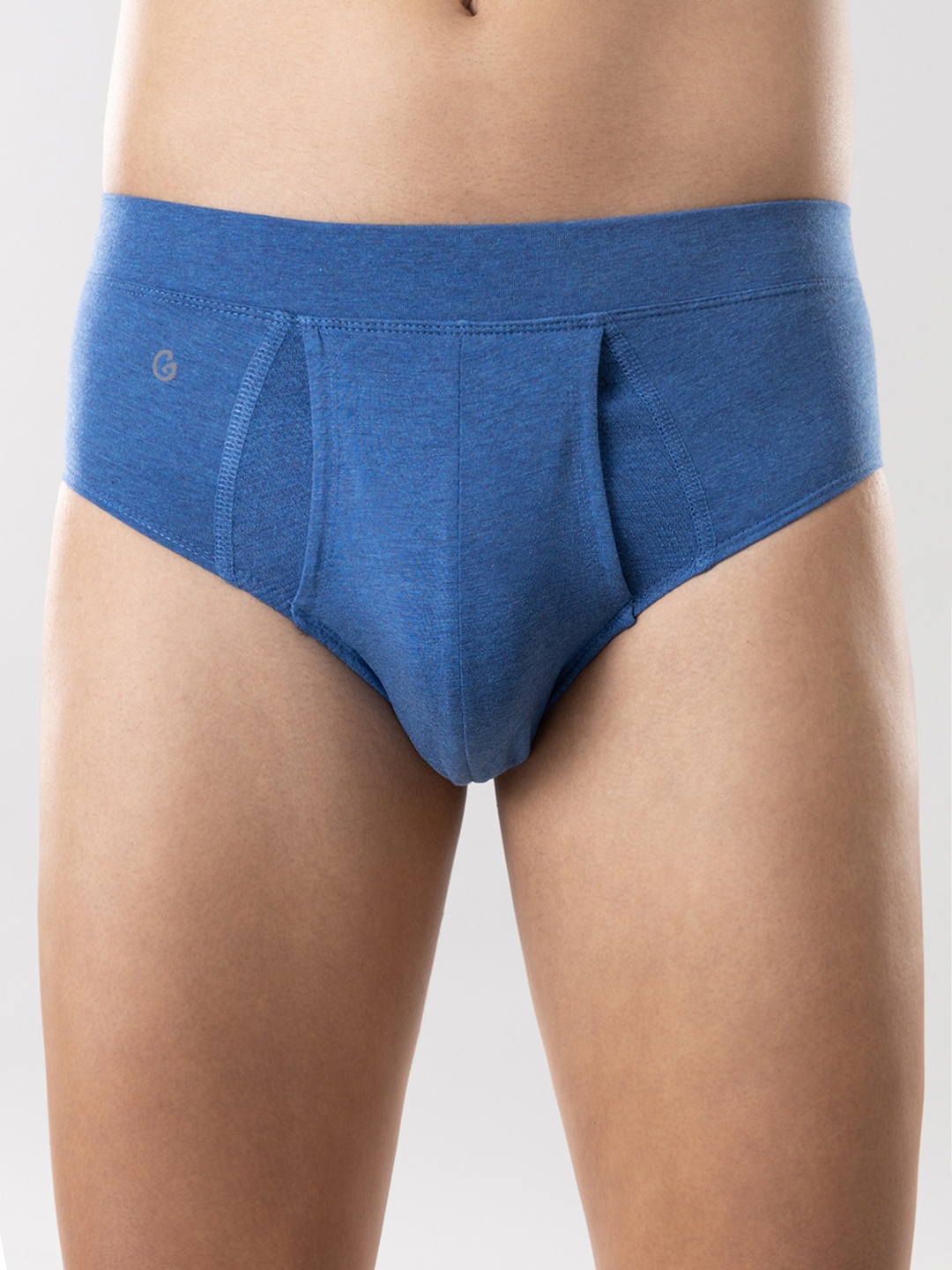 

Gloot Men Butter Blend Cotton with Breathable Cool Mesh Zones and Anti Odor Briefs, Blue