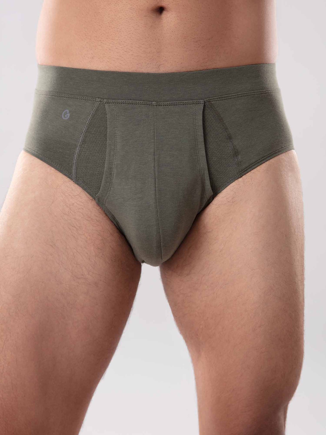 

Gloot Men Anti-Odor Butter Blend Cotton with Breathable Cool Mesh Zones Briefs GLUCTIEBR01, Olive