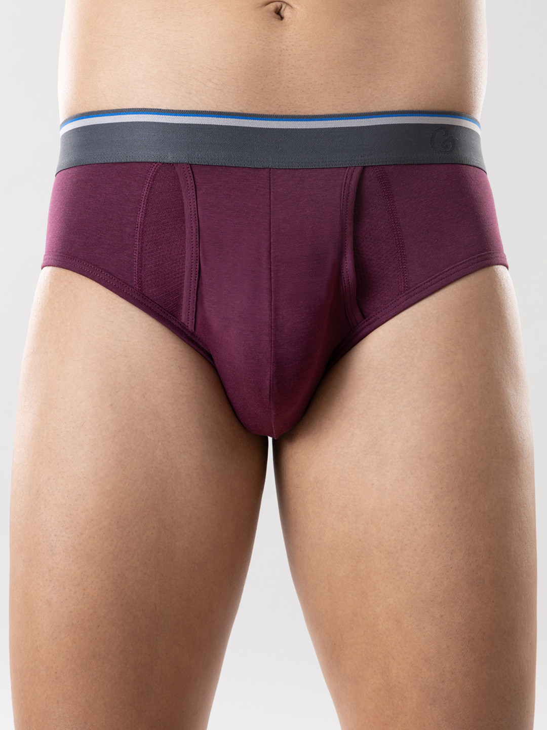 

Gloot Men Anti-Odour Butter Blend Cotton Briefs with Breathable Cool Mesh Zones, Purple