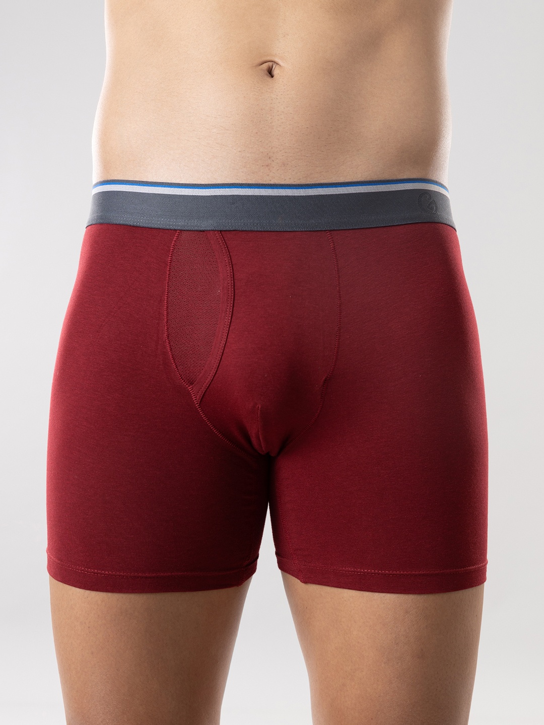 

Gloot Men Solid Boxer Brief with Anti odor Cooling Off Mesh with Elastic Waistband, Maroon