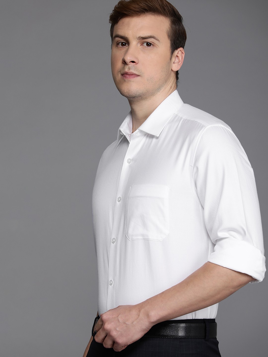 

Louis Philippe Slim Fit Opaque Formal Shirt, White