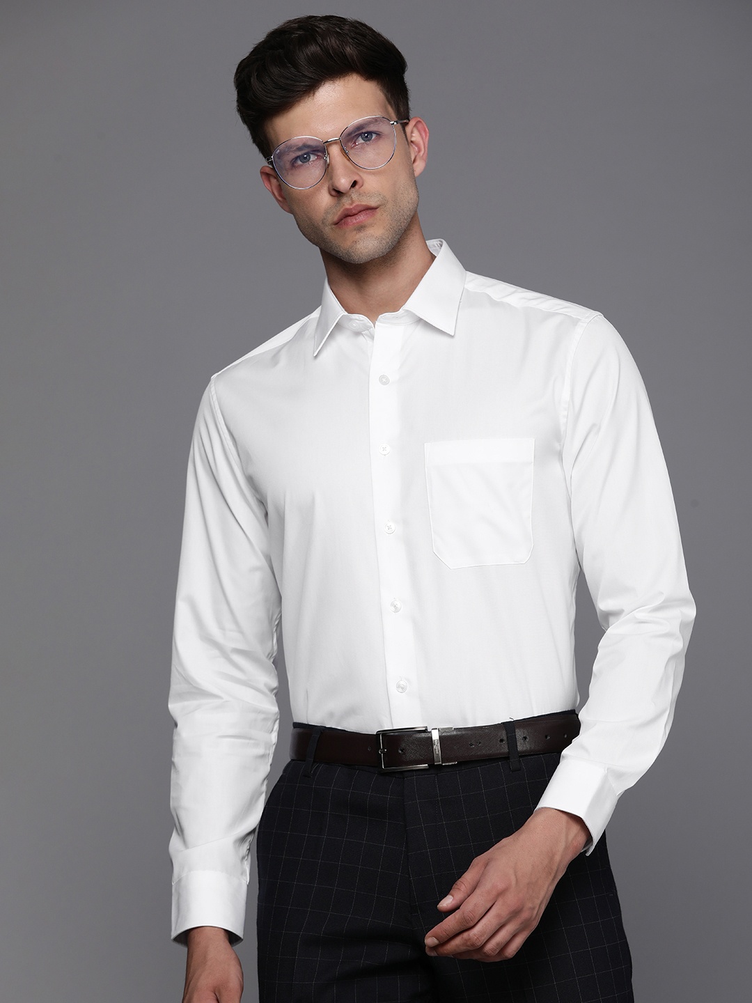 

Louis Philippe Slim Fit Cotton Formal Shirt, White