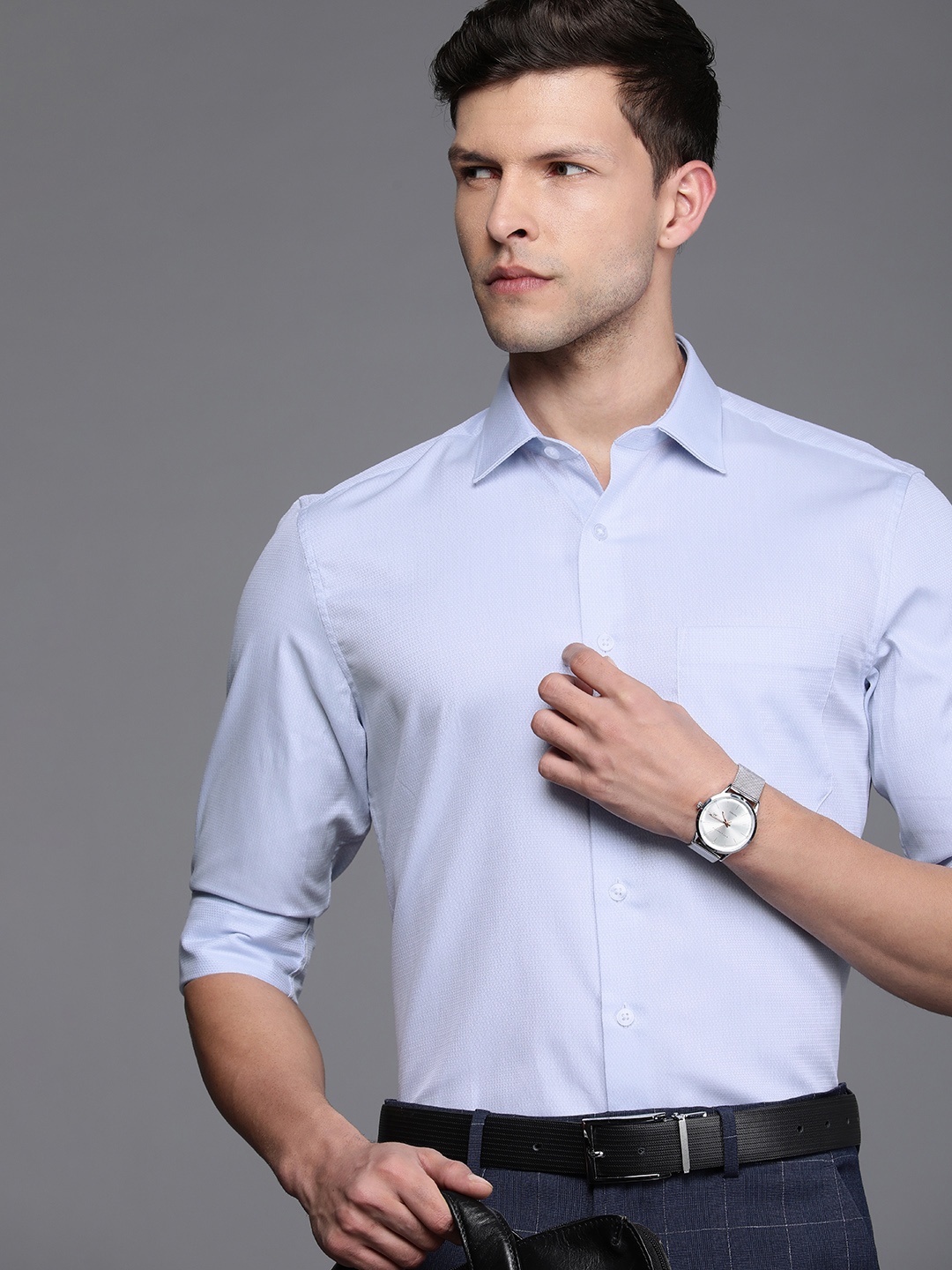 

Louis Philippe Slim Fit Opaque Formal Shirt, Blue
