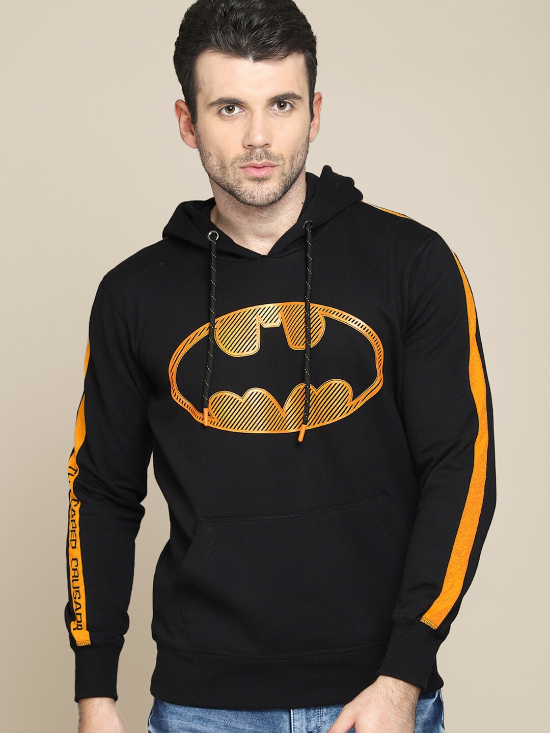 

Free Authority Men Black Batman Printed Hood Neck Sweatshirt