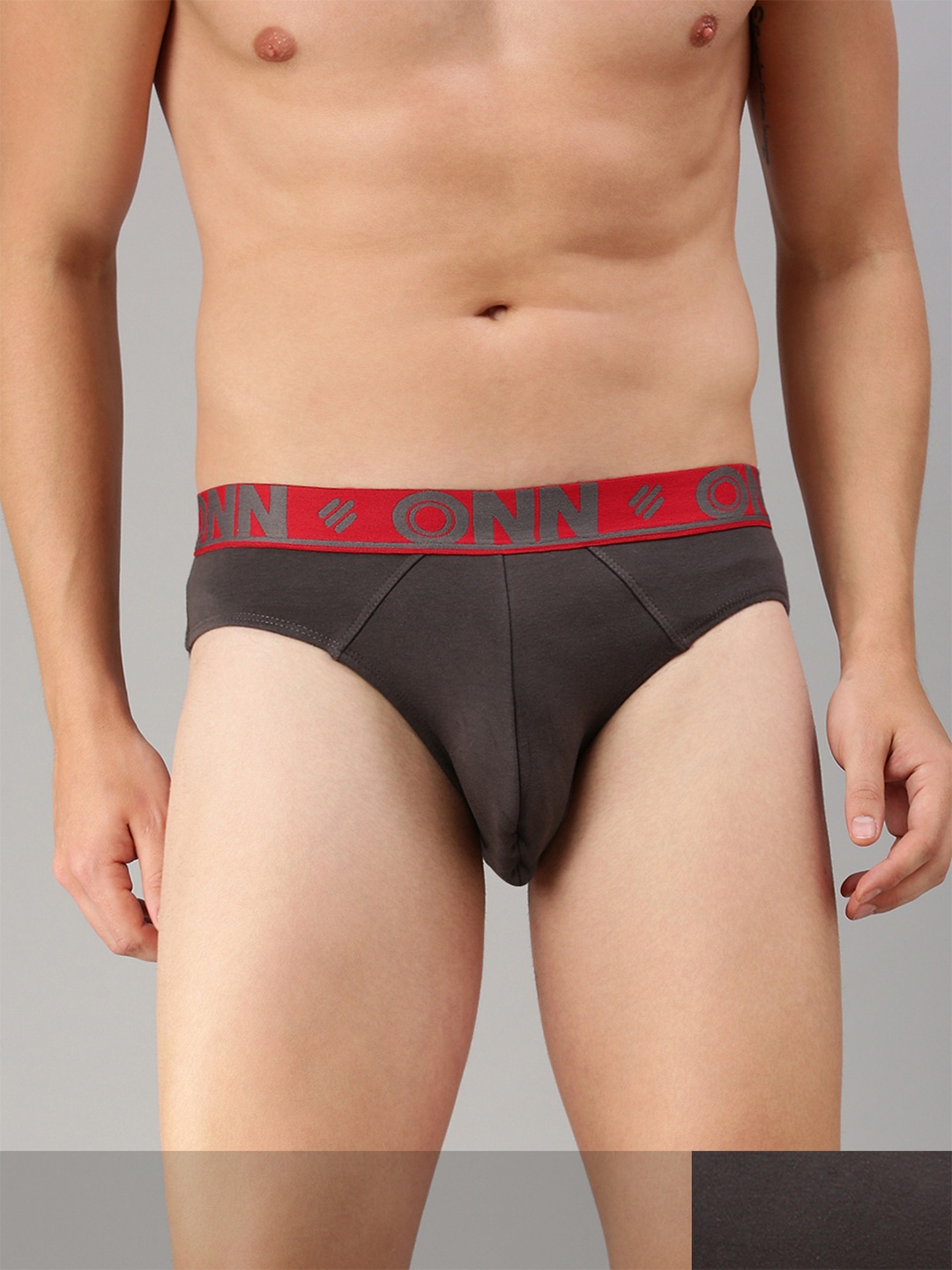 

ONN Men Pack Of 2 Solid Basic Briefs, Grey