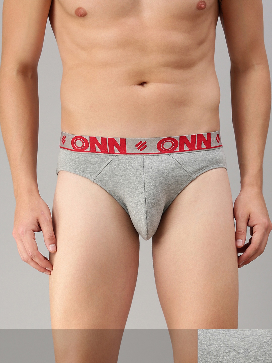 

ONN Men Pack Of 2 Solid Basic Briefs, Grey melange